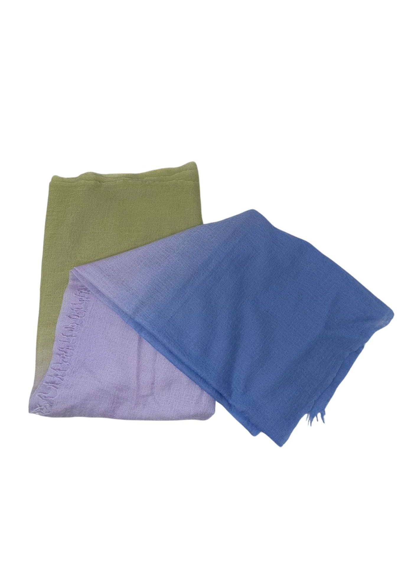 Bajra Summer Feather Shawl w/ Gradual Shading - Vermillion