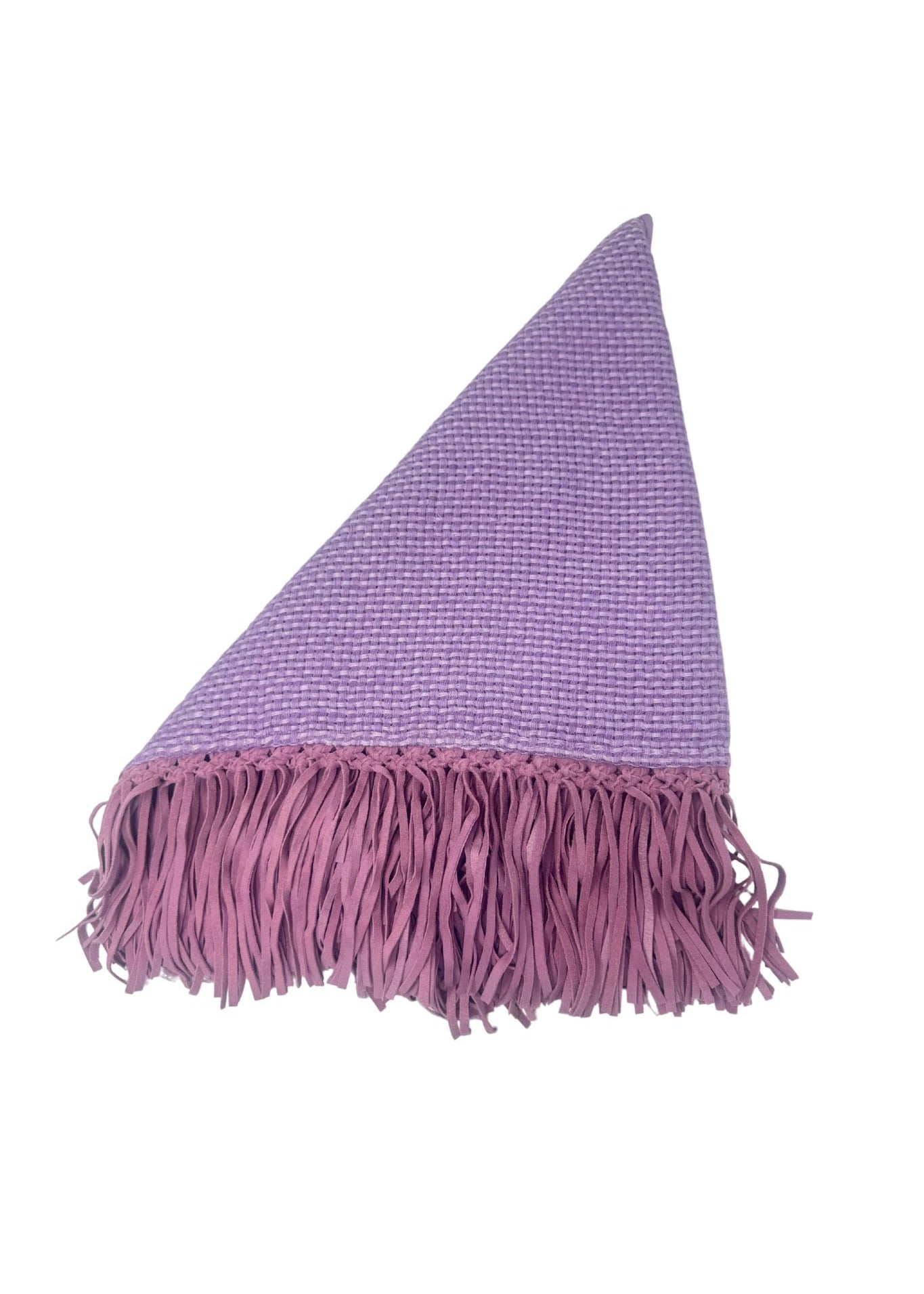 Bajra Tiny Basket Weave Scarf Lilac/ Purple Fringe 186507 - 4563 - Vermillion