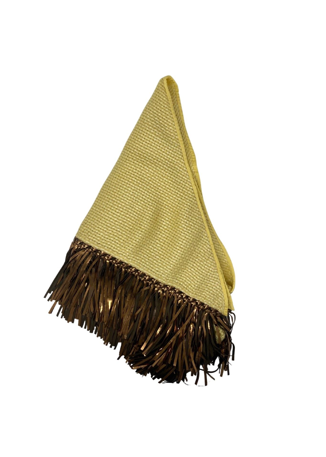 Bajra Tiny Basket Weave Triangle Scarf - Vermillion