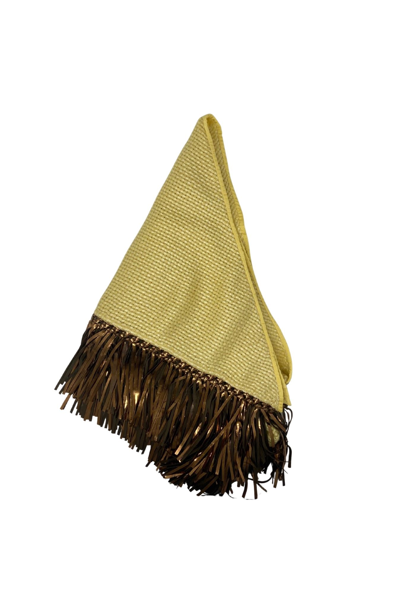 Bajra Tiny Basket Weave Triangle Scarf - Vermillion