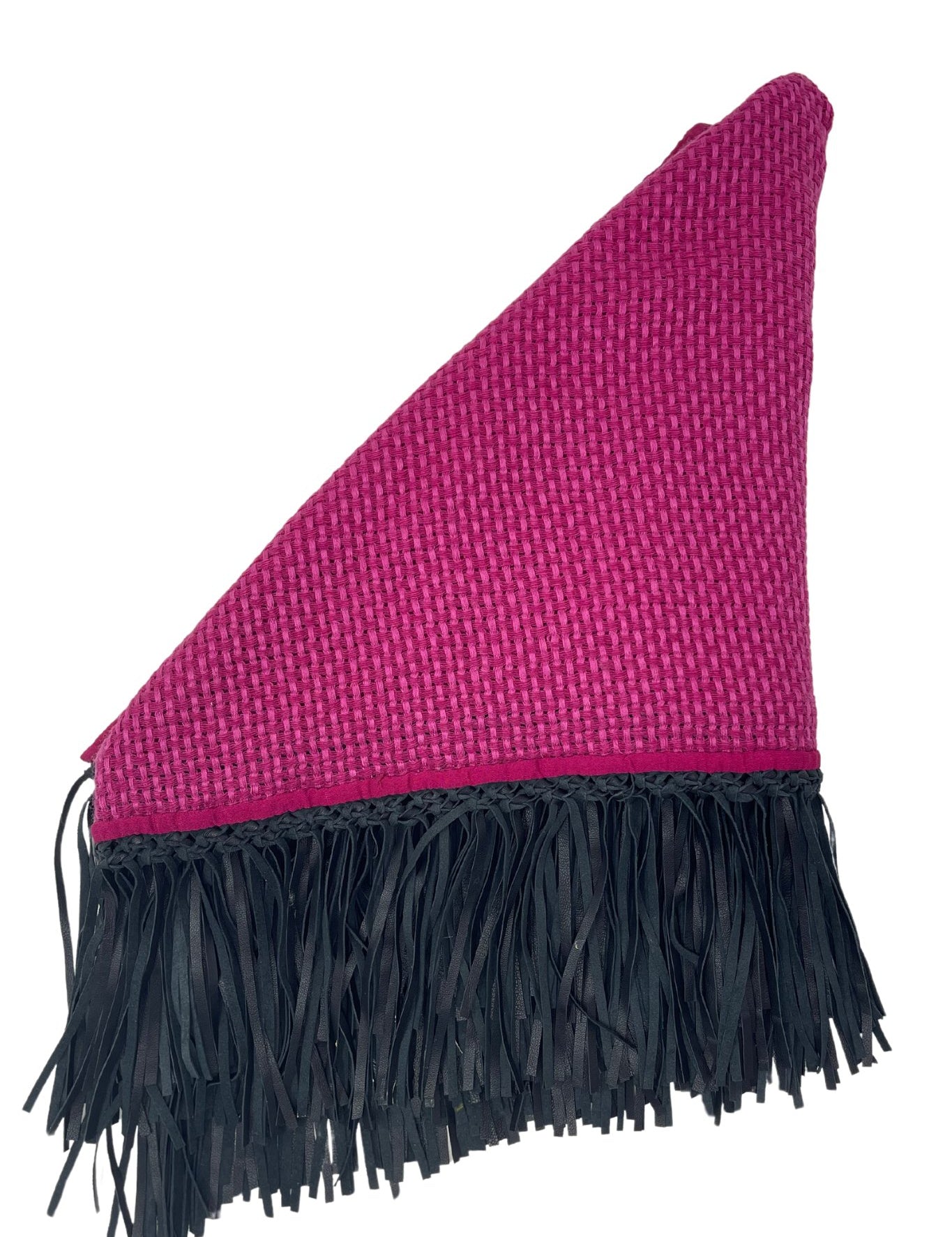 Bajra Tiny Basket Weave Triangle Scarf - Vermillion