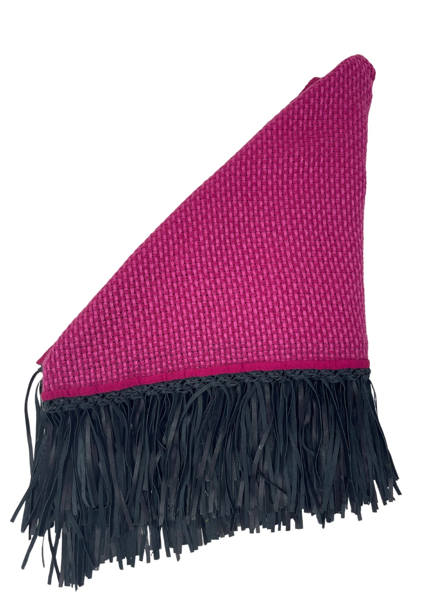 Bajra Tiny Basket Weave Triangle Scarf - Vermillion