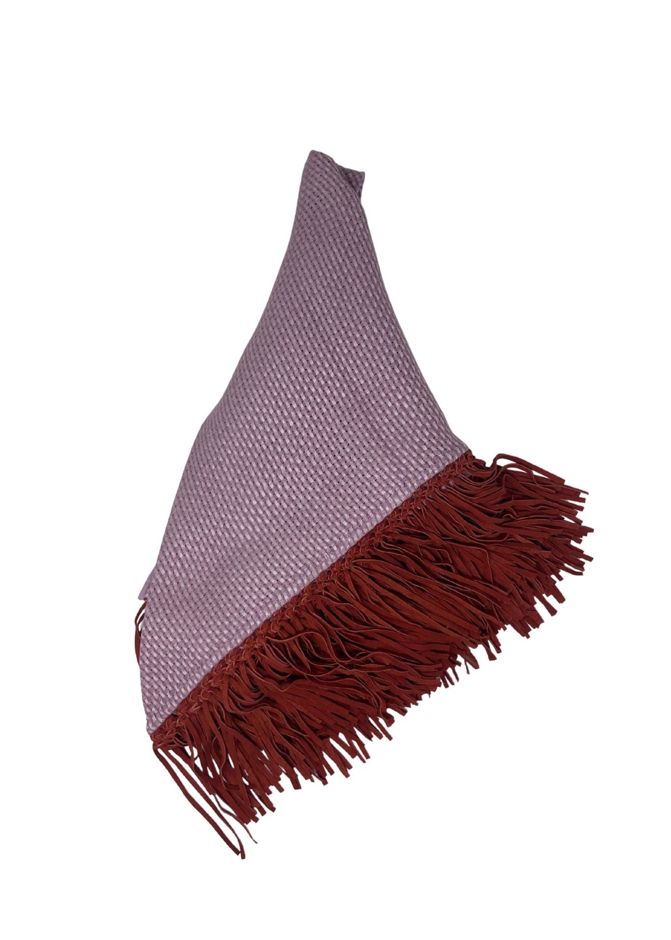 Bajra Tiny Basket Weave Triangle Scarf - Vermillion