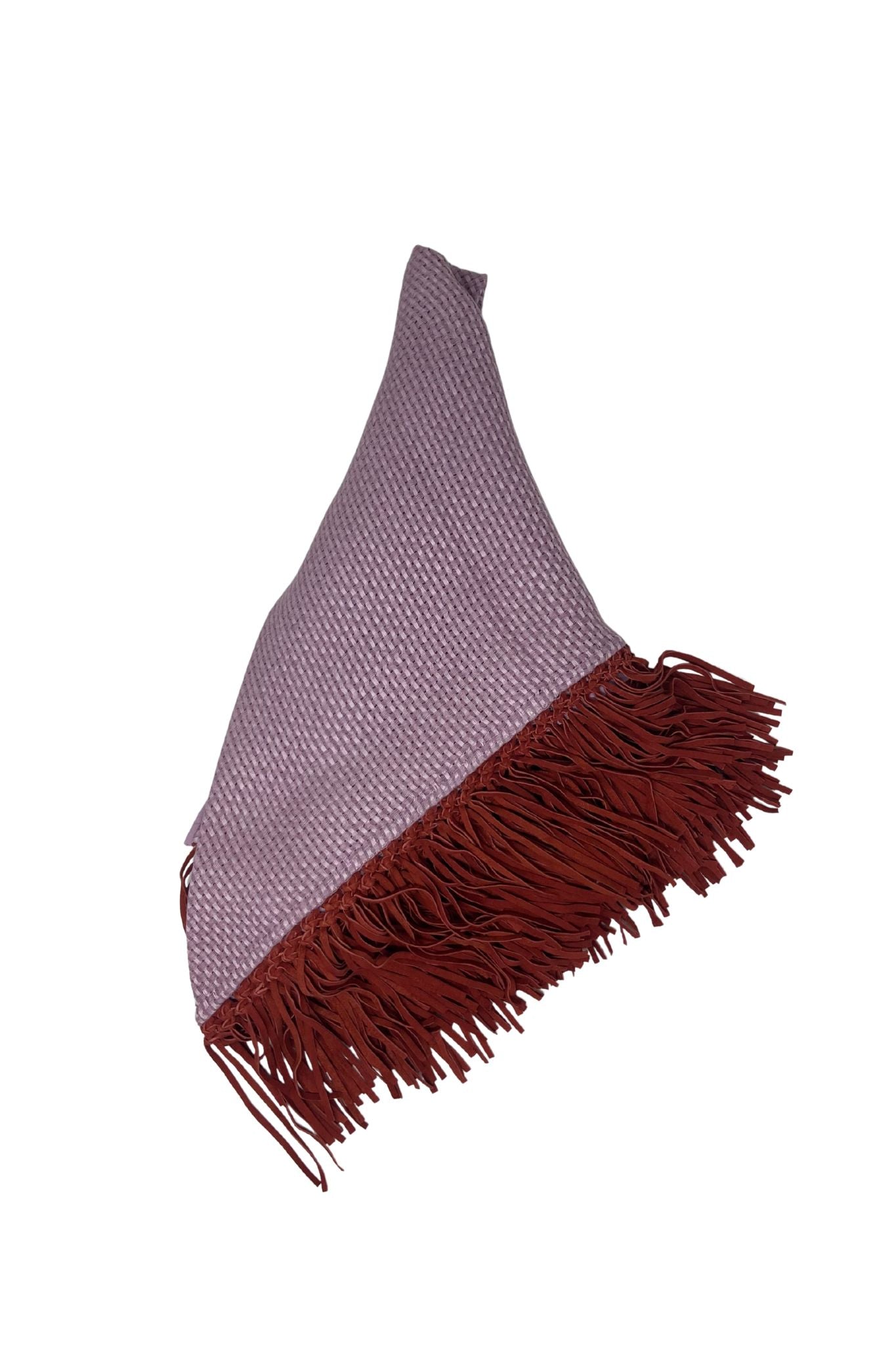 Bajra Tiny Basket Weave Triangle Scarf - Vermillion