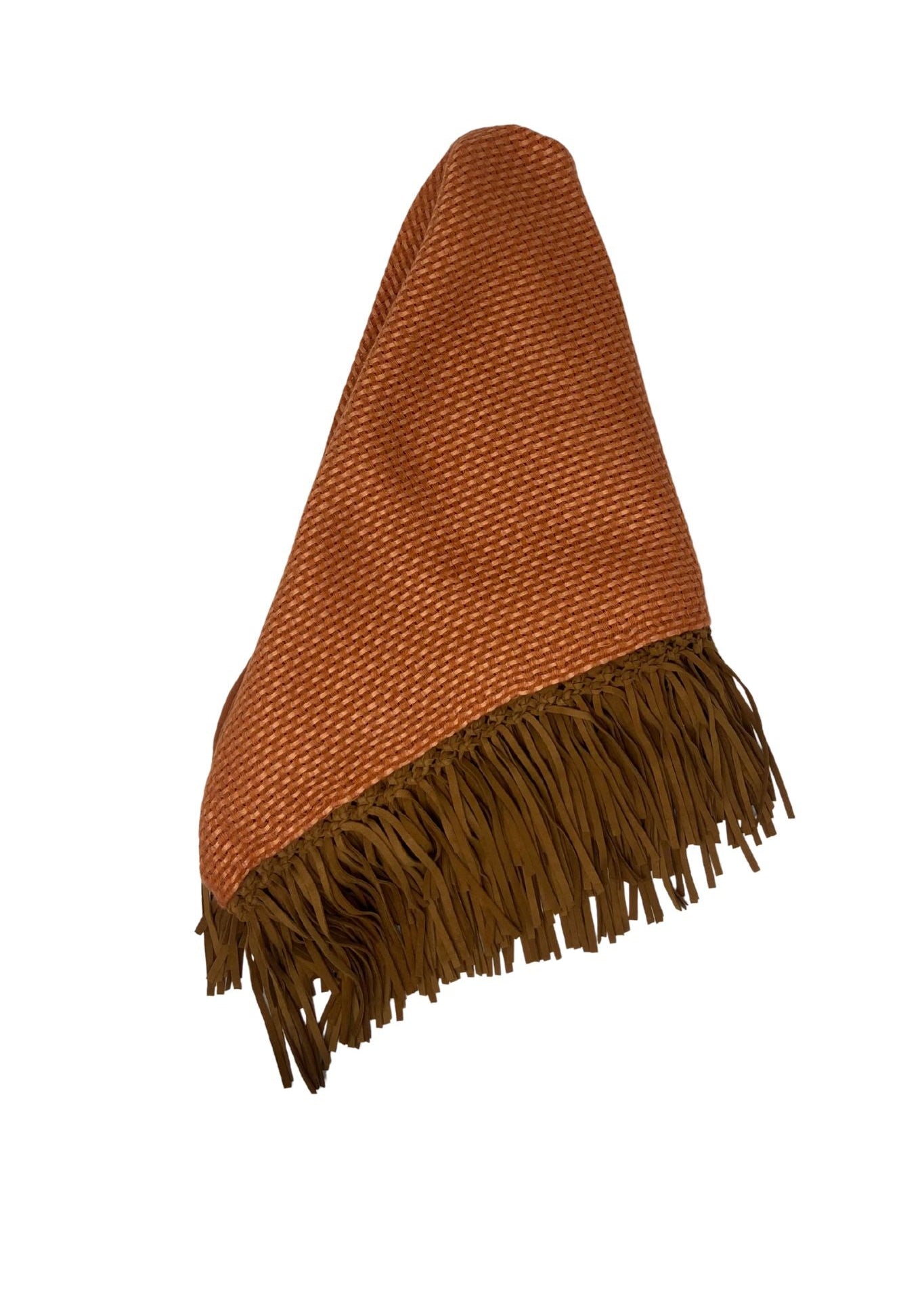 Bajra Tiny Basket Weave Triangle Scarf - Vermillion