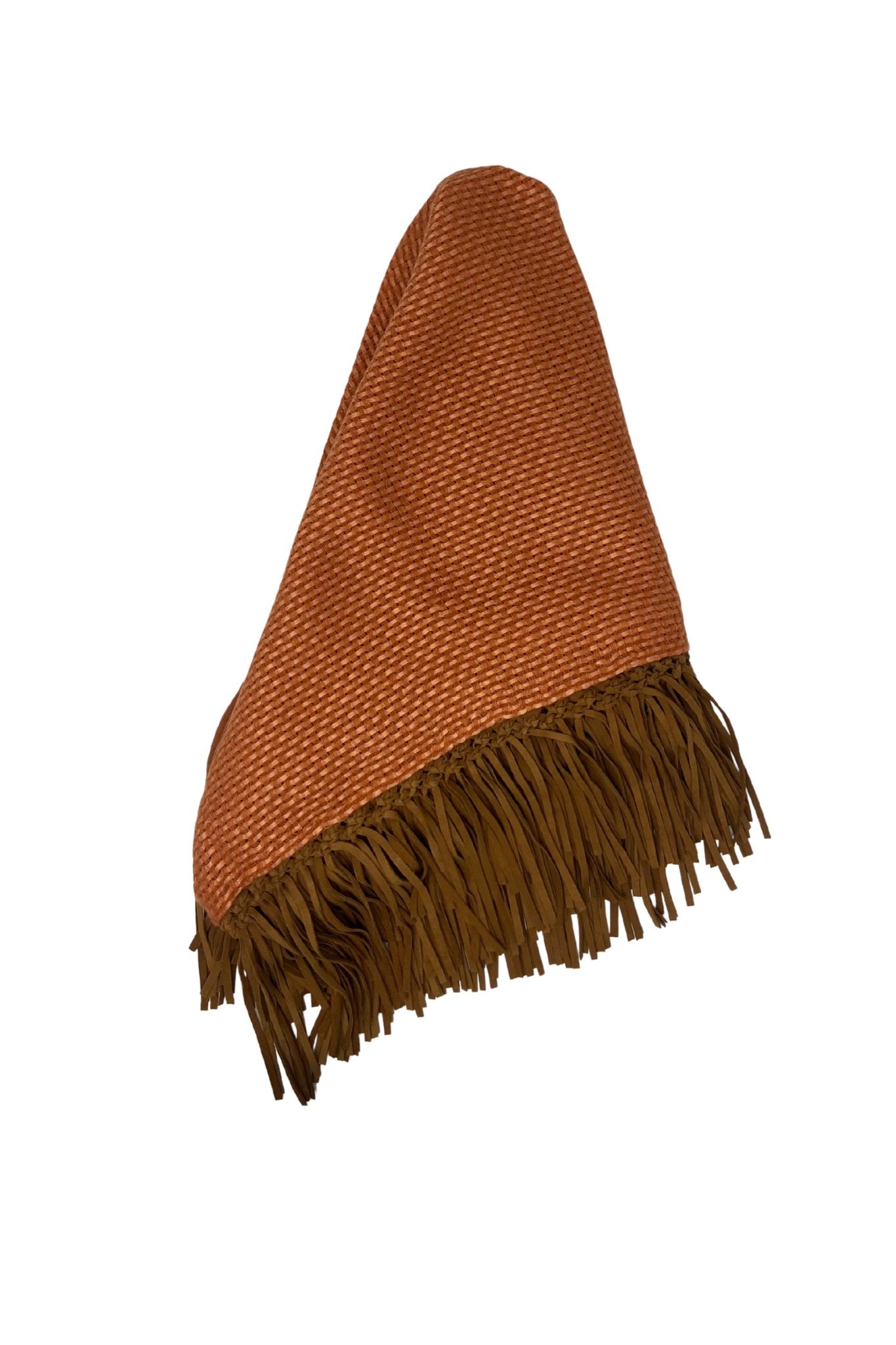 Bajra Tiny Basket Weave Triangle Scarf - Vermillion