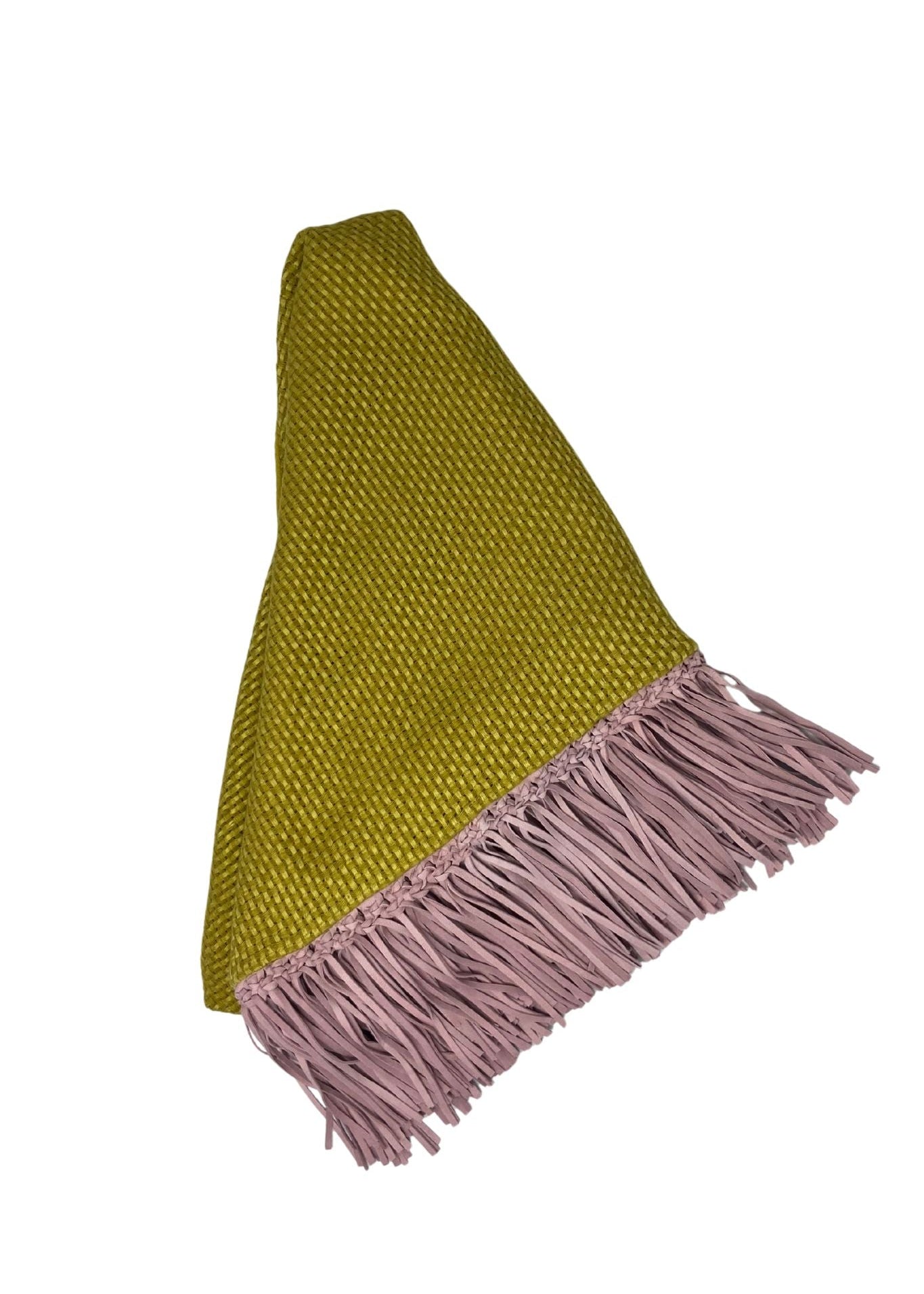Bajra Tiny Basket Weave Triangle Scarf - Vermillion