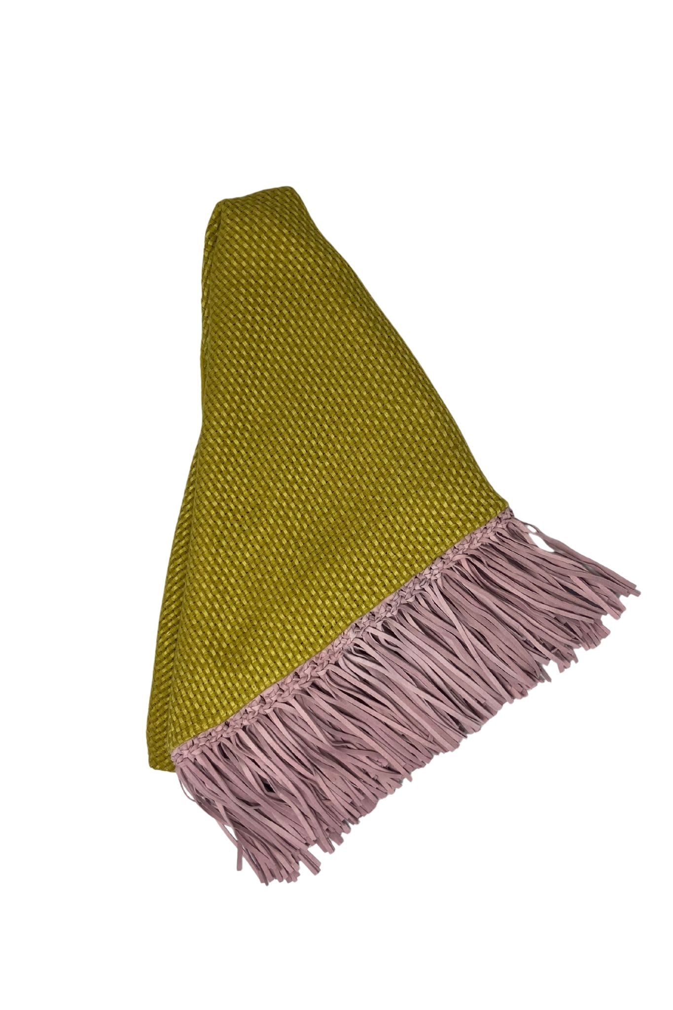 Bajra Tiny Basket Weave Triangle Scarf - Vermillion