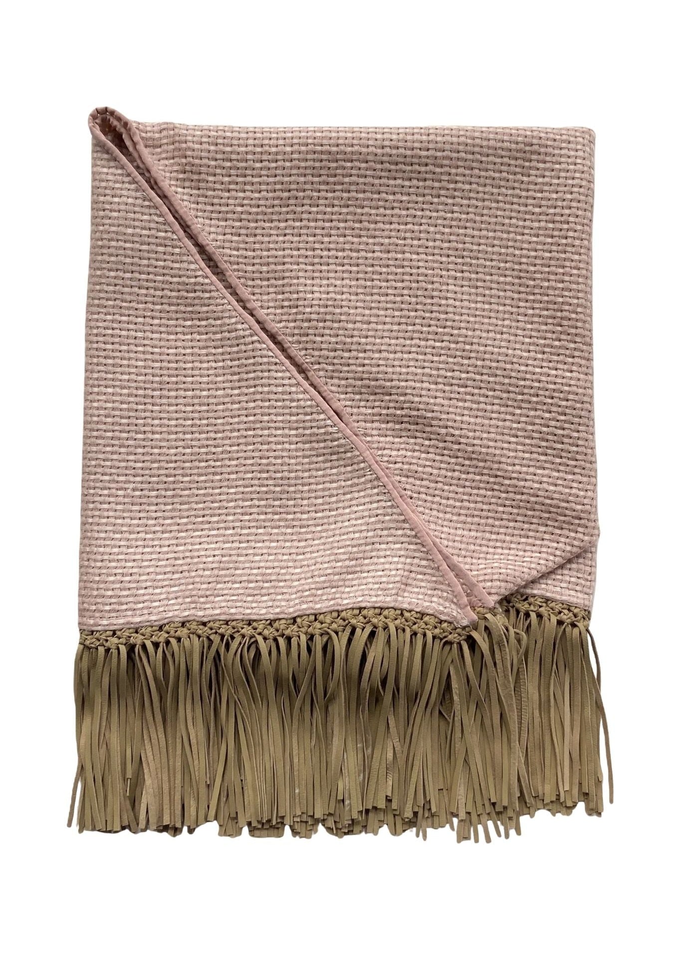 Bajra Tiny Basket Weave Triangle Scarf - Vermillion