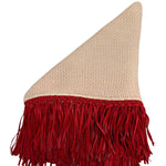 Bajra Tiny Basket Weave Triangle Scarf - Vermillion