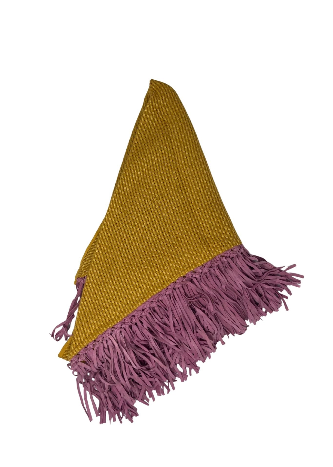 Bajra Tiny Basket Weave Triangle Scarf - Vermillion