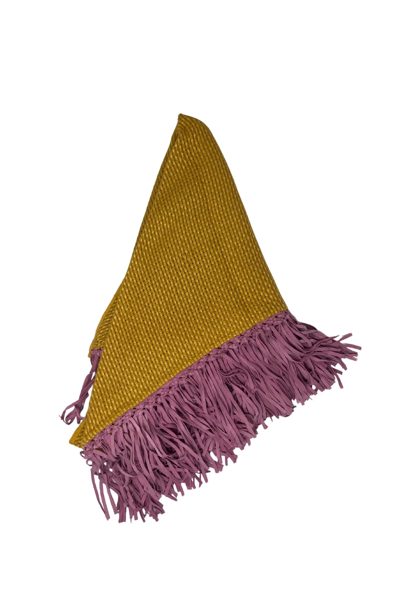 Bajra Tiny Basket Weave Triangle Scarf - Vermillion
