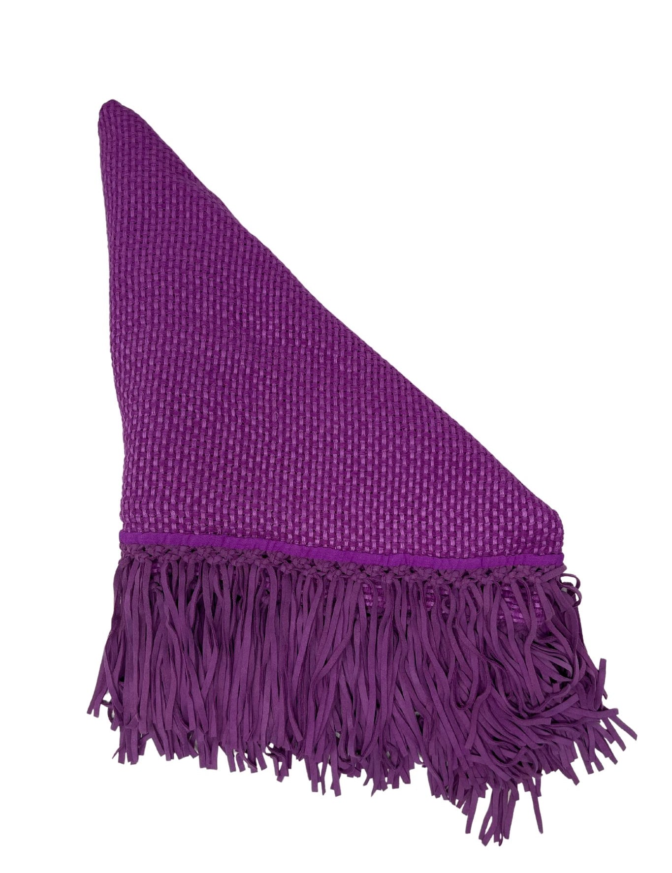 Bajra Tiny Basket Weave Triangle Scarf - Vermillion