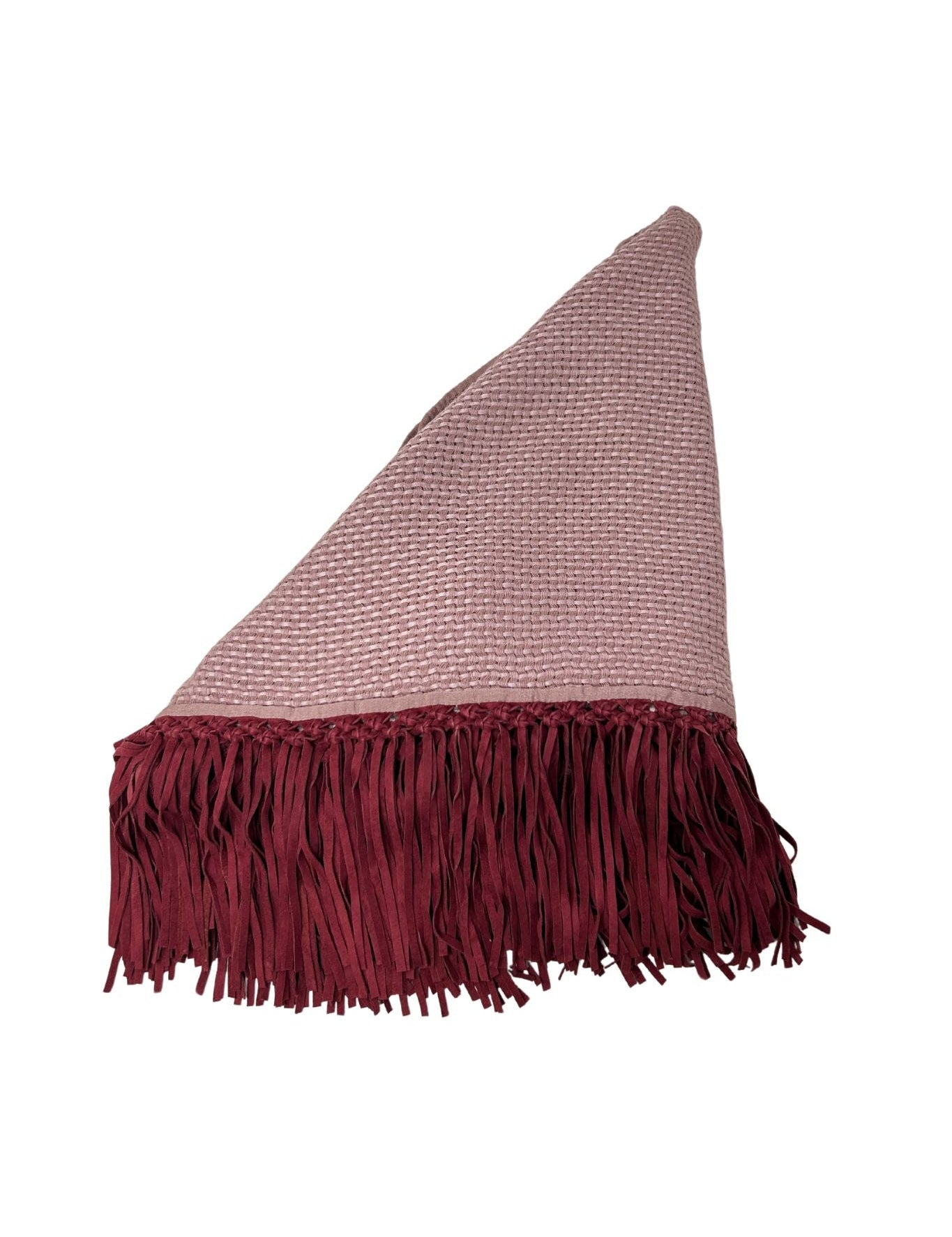 Bajra Tiny Basket Weave Triangle Scarf - Vermillion