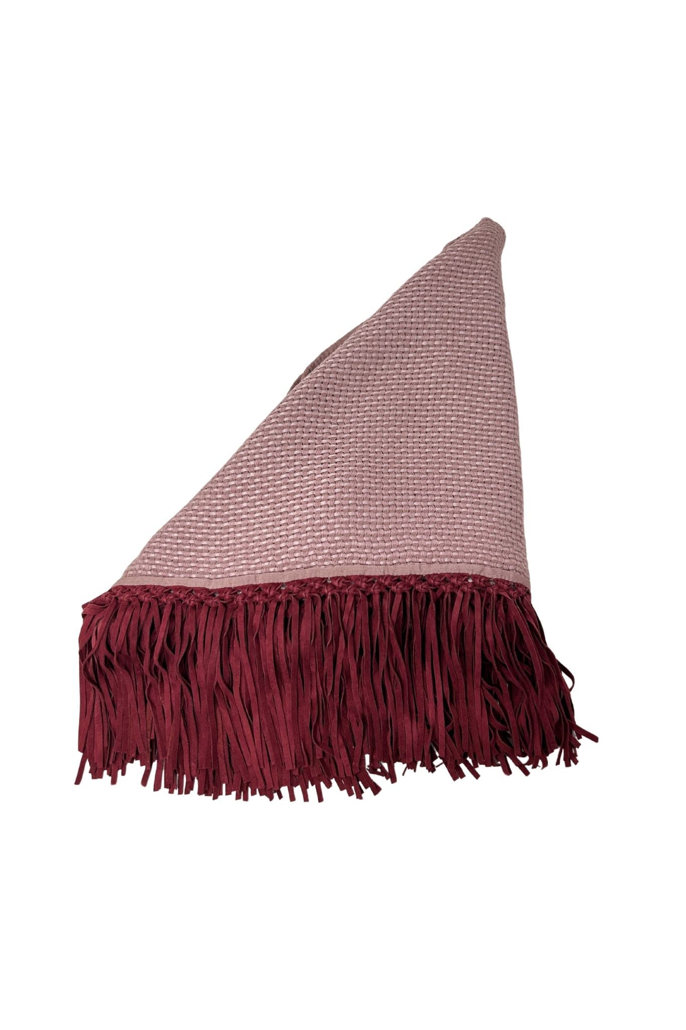 Bajra Tiny Basket Weave Triangle Scarf - Vermillion