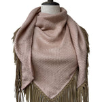 Bajra Tiny Basket Weave Triangle Scarf - Vermillion