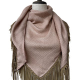 Bajra Tiny Basket Weave Triangle Scarf - Vermillion