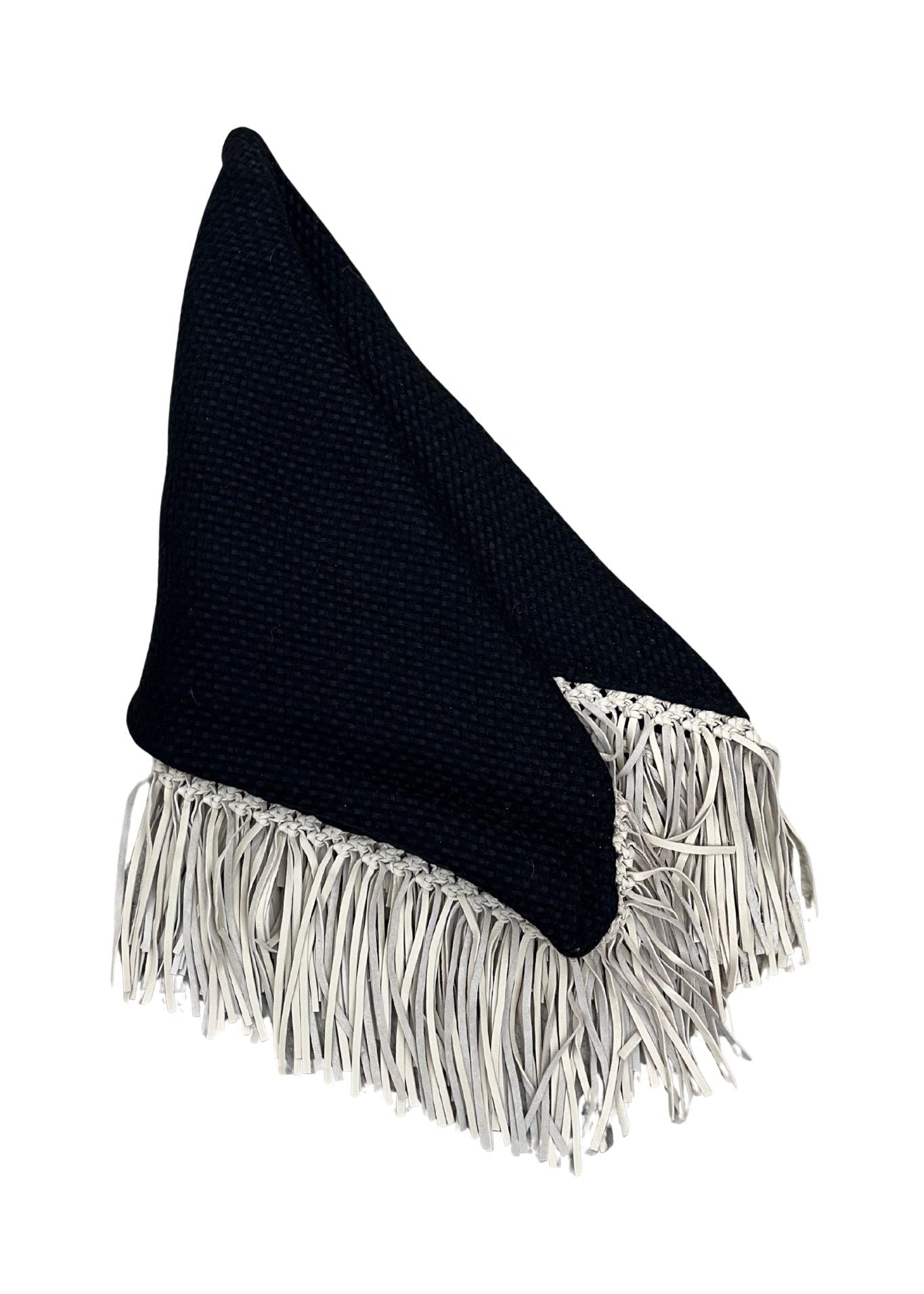 Bajra Tiny Basket Weave Triangle Scarf - Vermillion