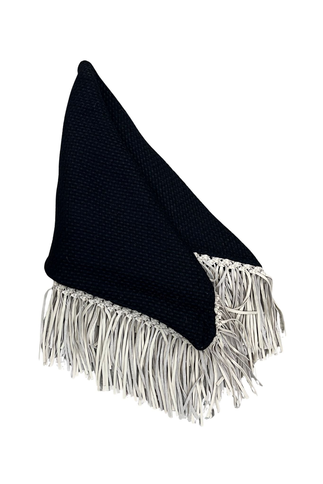 Bajra Tiny Basket Weave Triangle Scarf - Vermillion