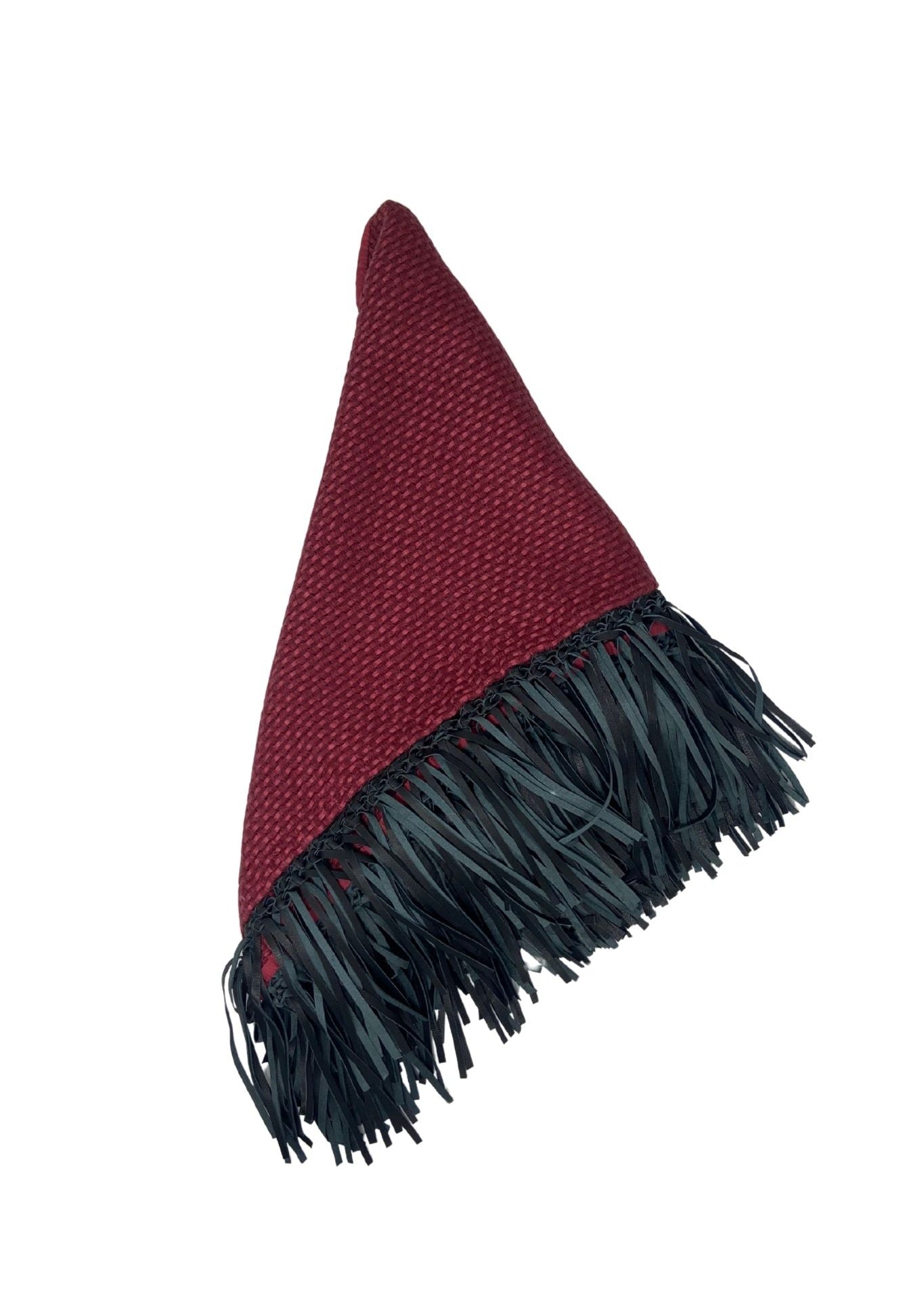 Bajra Tiny Basket Weave Triangle Scarf - Vermillion
