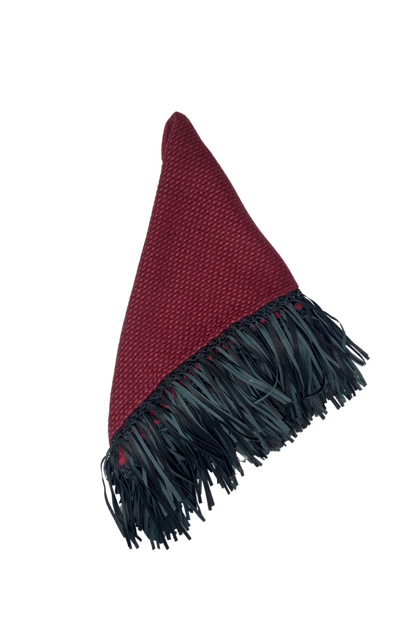 Bajra Tiny Basket Weave Triangle Scarf - Vermillion