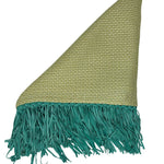 Bajra Tiny Basket Weave Triangle Scarf w/ Fringe - Vermillion