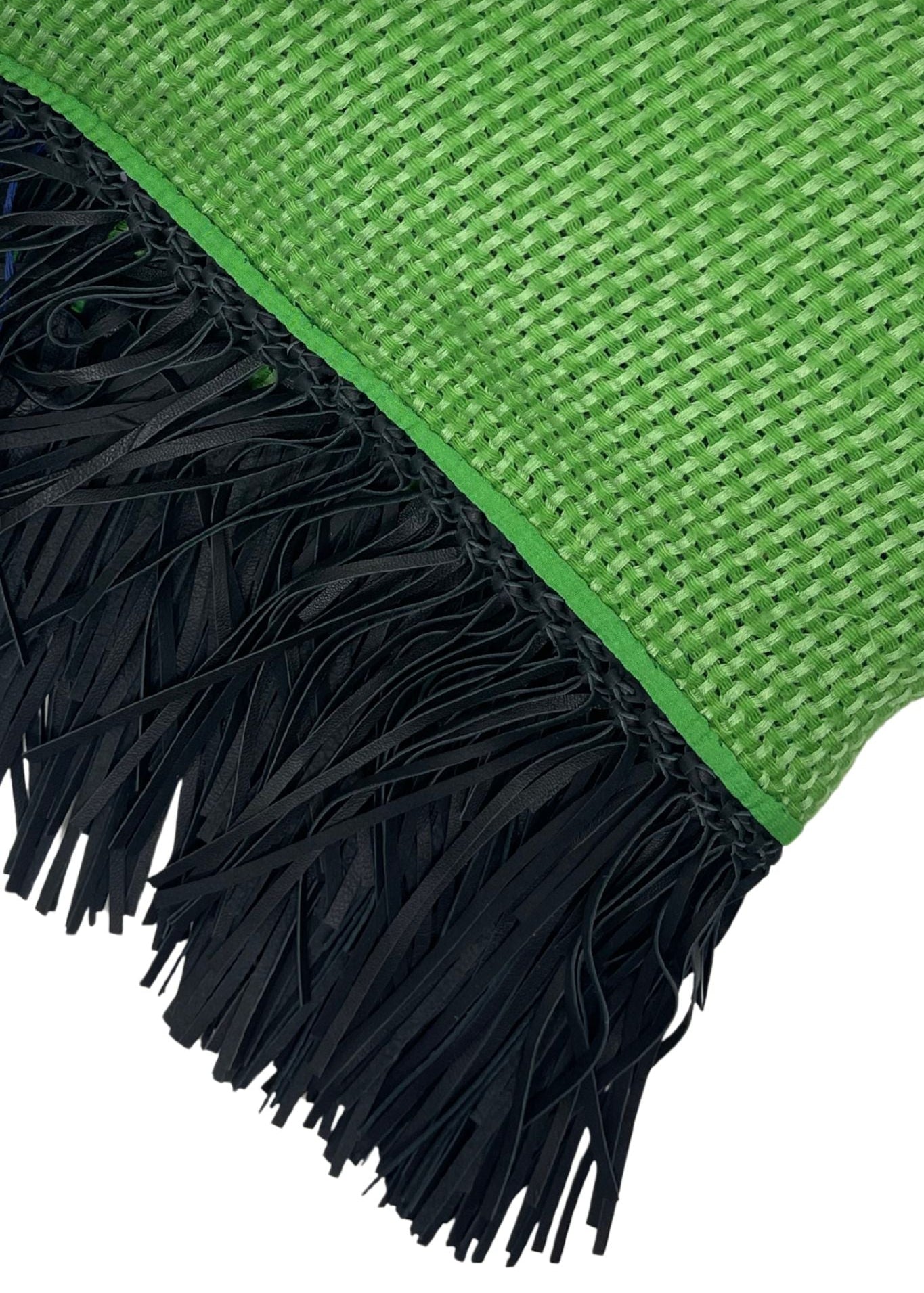 Bajra Tiny Basket Weave Triangle Scarf w/ Fringe - Vermillion