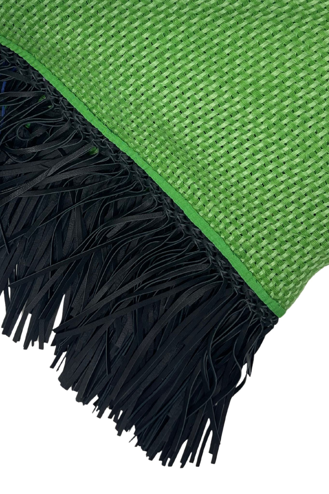 Bajra Tiny Basket Weave Triangle Scarf w/ Fringe - Vermillion