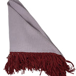 Bajra Tiny Basket Weave Triangle Scarf w/ Fringe - Vermillion