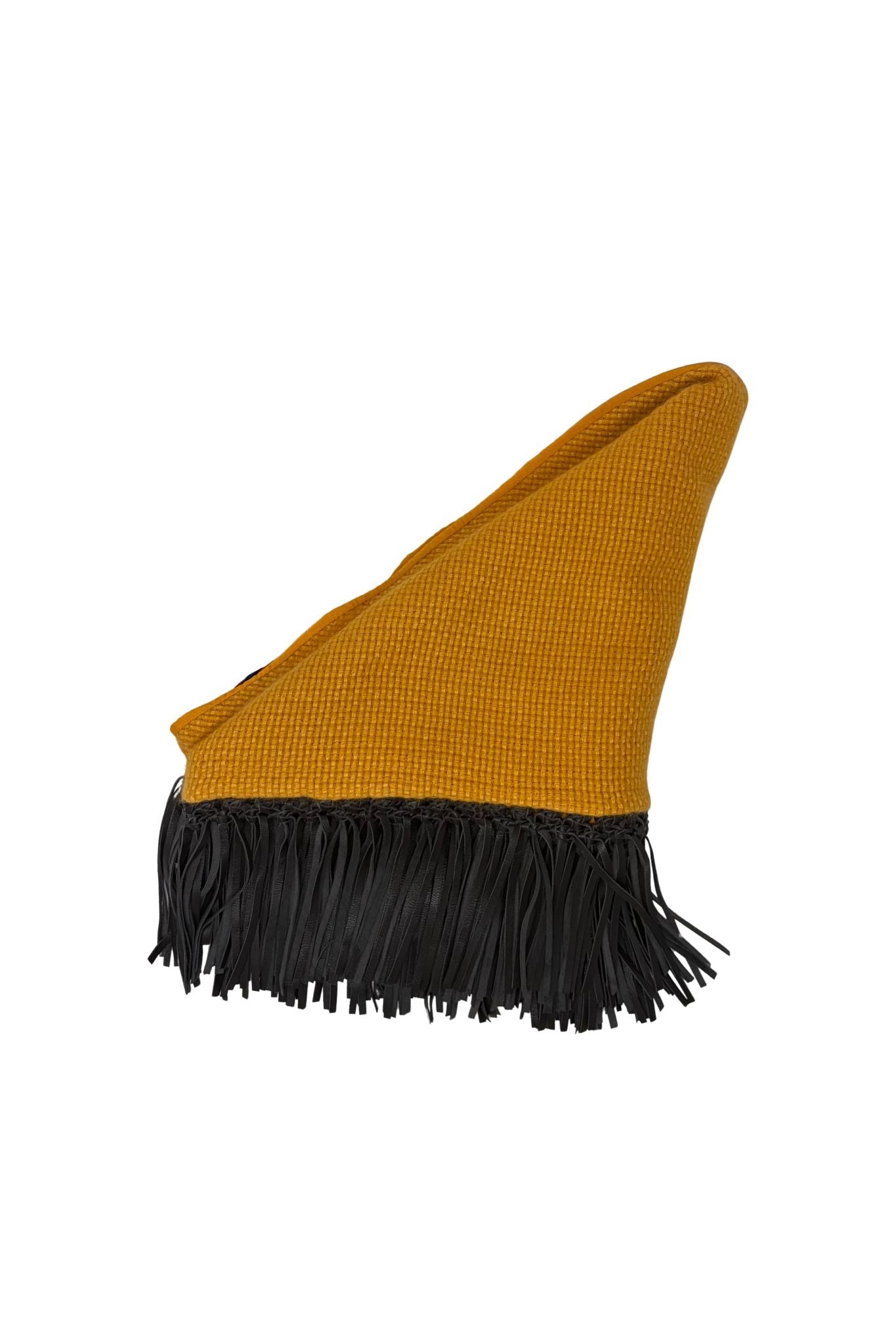 Bajra Tiny Basket Weave Triangle Scarf w/ Fringe - Vermillion