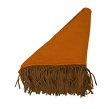 Bajra Tiny Basket Weave Triangle Scarf w/ Fringe - Vermillion