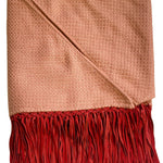 Bajra Tiny Basket Weave Triangle Scarf w/ Fringe - Vermillion