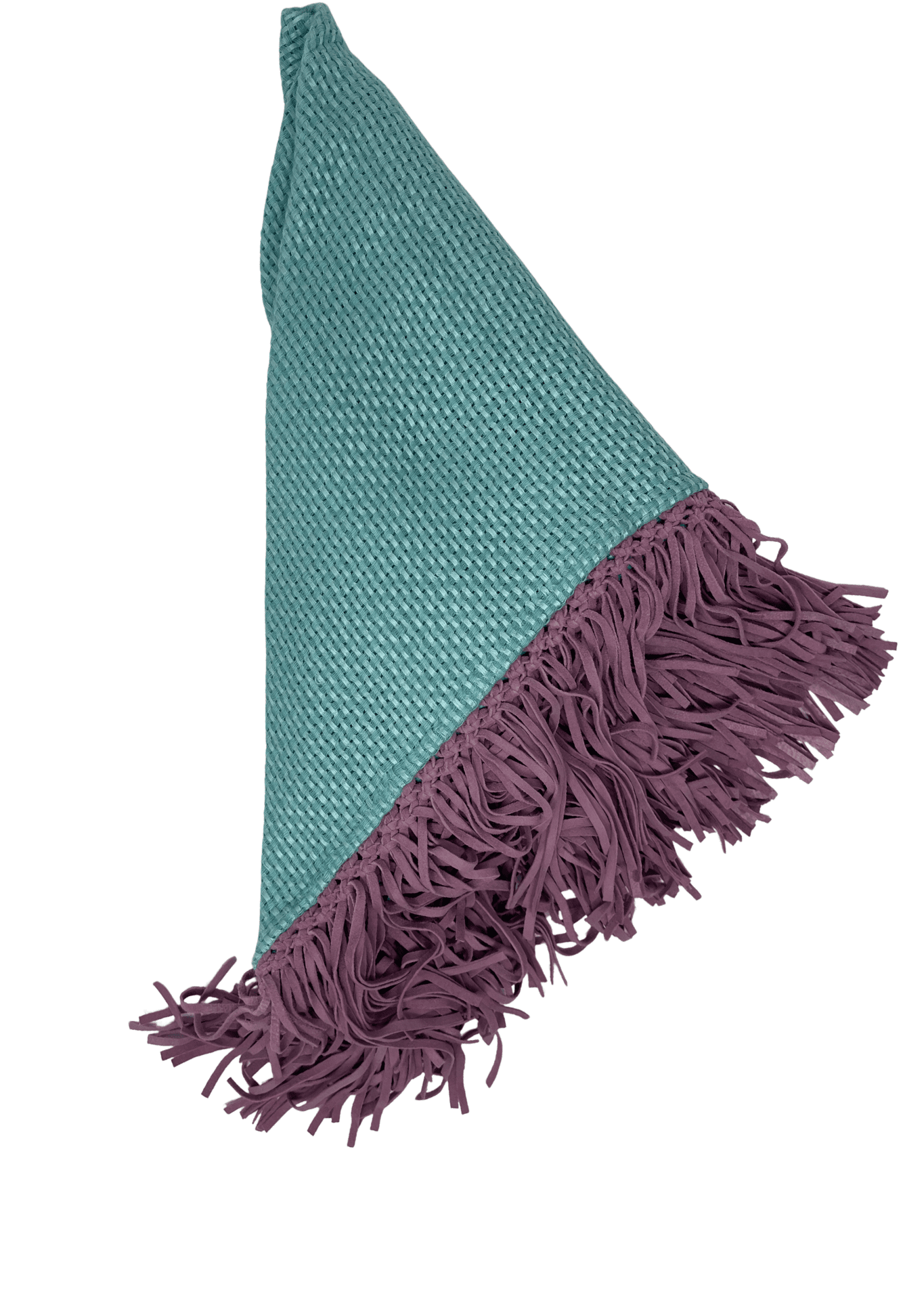 Bajra Tiny Basket Weave Triangle Scarf w/ Fringe - Vermillion