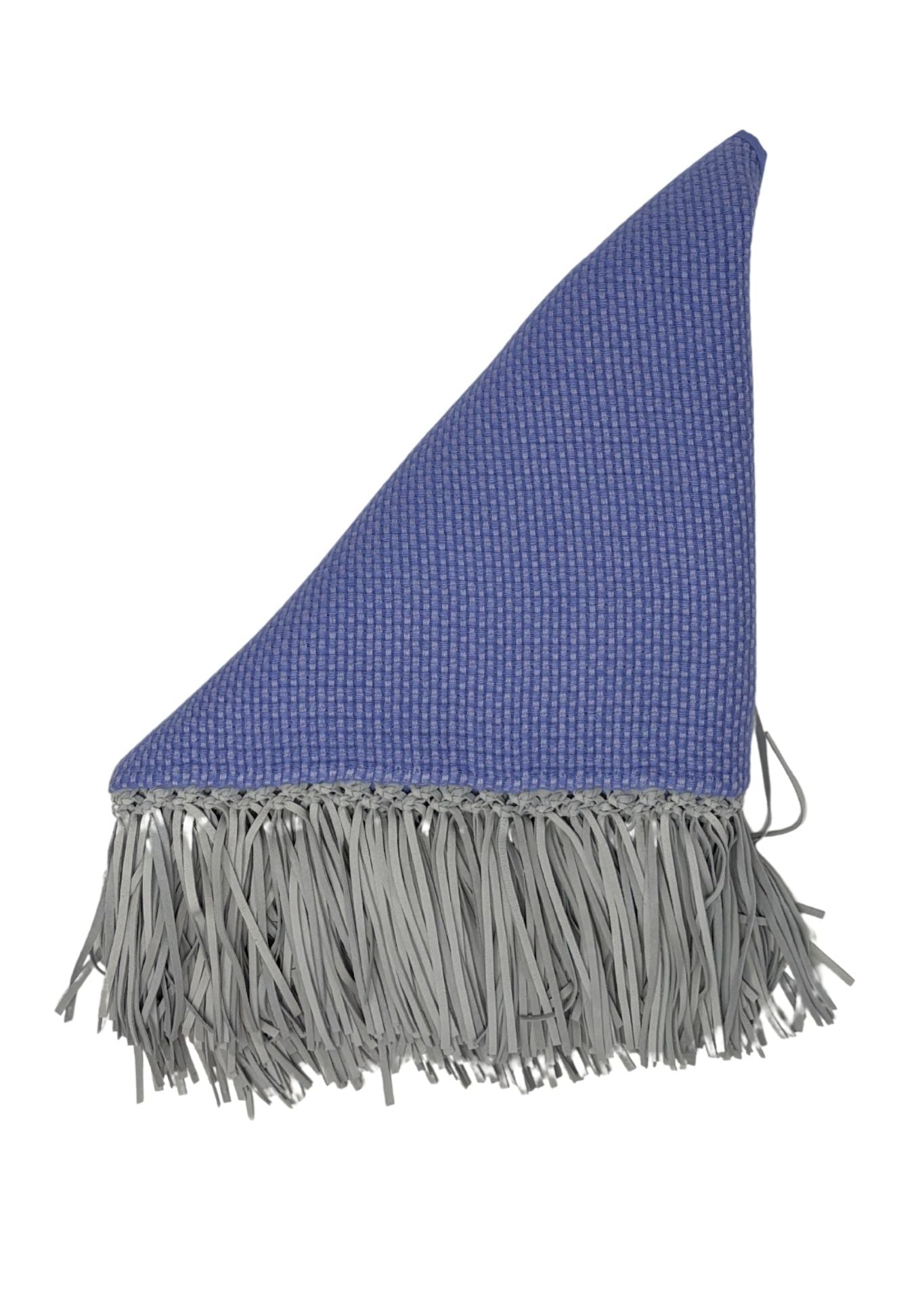 Bajra Tiny Basket Weave Triangle Scarf w/ Fringe - Vermillion