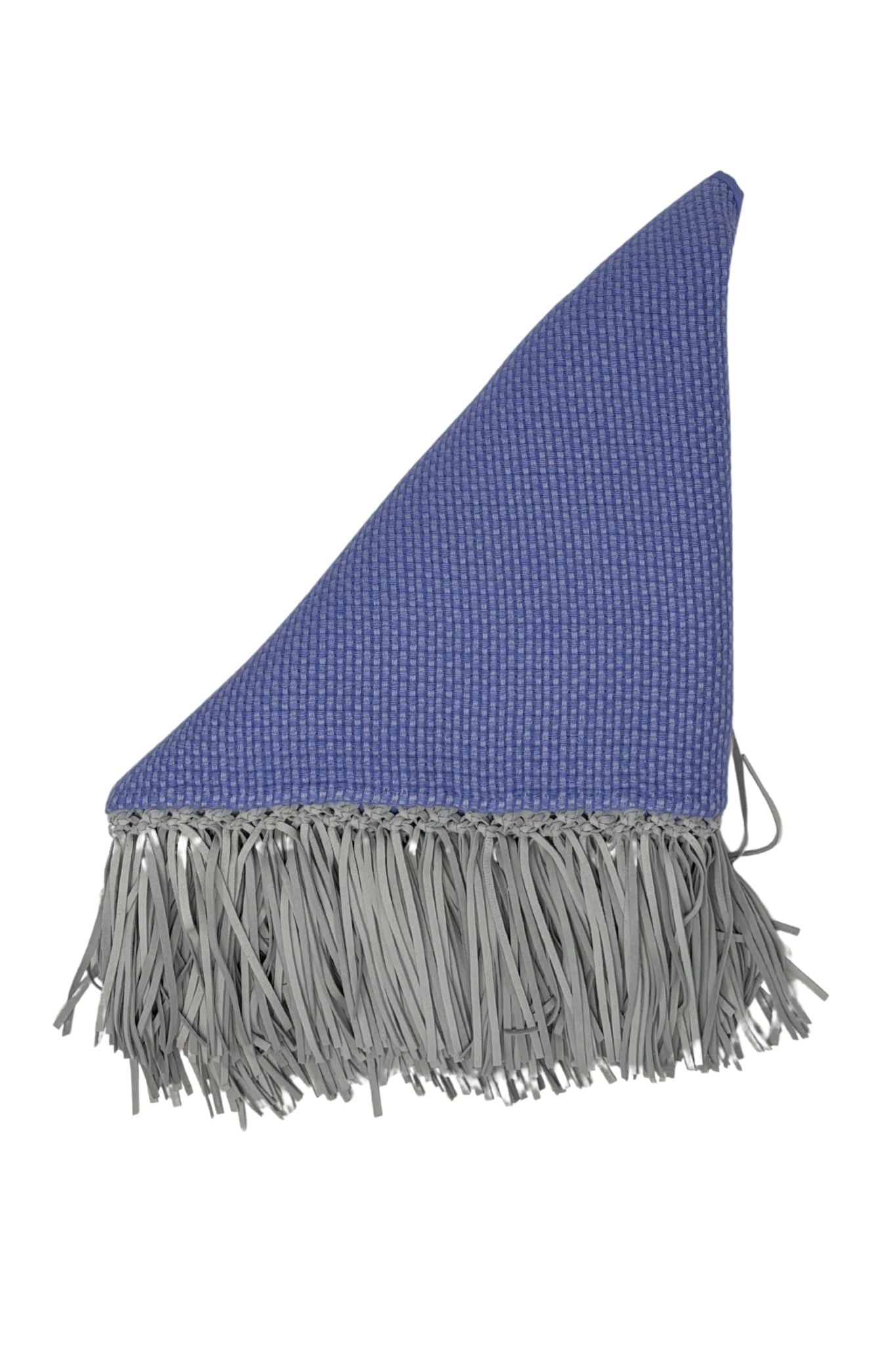Bajra Tiny Basket Weave Triangle Scarf w/ Fringe - Vermillion
