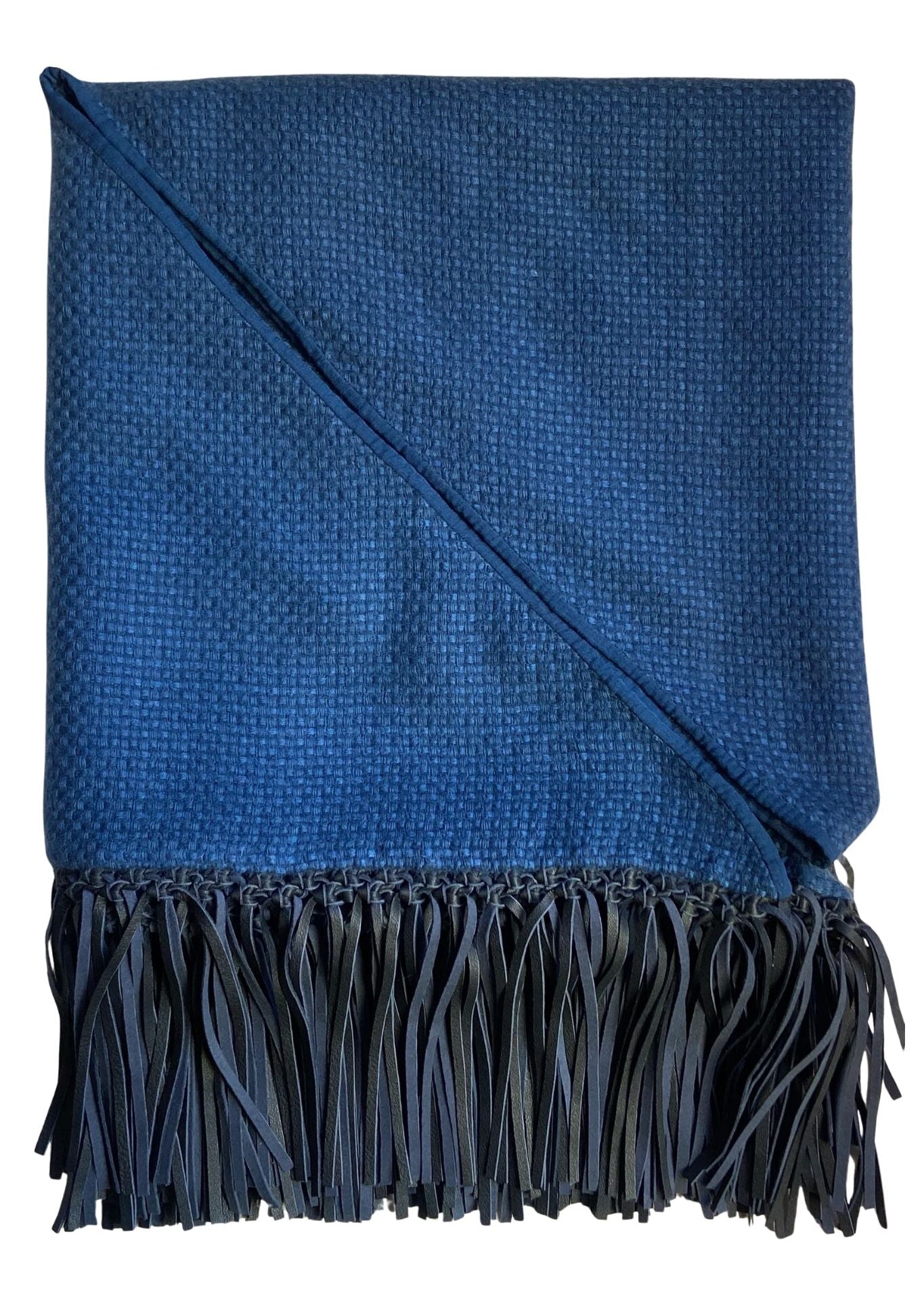 Bajra Tiny Basket Weave Triangle Scarf w/ Fringe - Vermillion