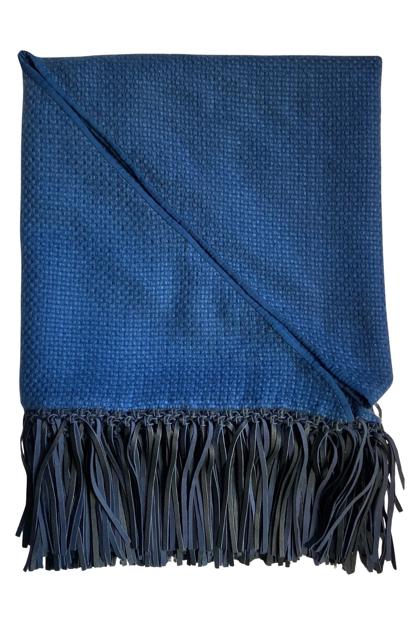 Bajra Tiny Basket Weave Triangle Scarf w/ Fringe - Vermillion
