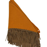 Bajra Tiny Basket Weave Triangle Scarf w/ Fringe - Vermillion