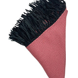 Bajra Tiny Basket Weave Triangle Scarf w/ Fringe - Vermillion