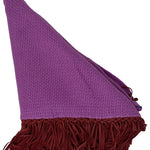 Bajra Tiny Basket Weave Triangle Scarf w/ Fringe - Vermillion