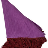 Bajra Tiny Basket Weave Triangle Scarf w/ Fringe - Vermillion