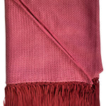 Bajra Tiny Basket Weave Triangle Scarf w/ Fringe - Vermillion