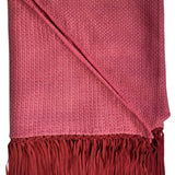 Bajra Tiny Basket Weave Triangle Scarf w/ Fringe - Vermillion