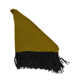 Bajra Tiny Basket Weave Triangle Scarf w/ Fringe - Vermillion