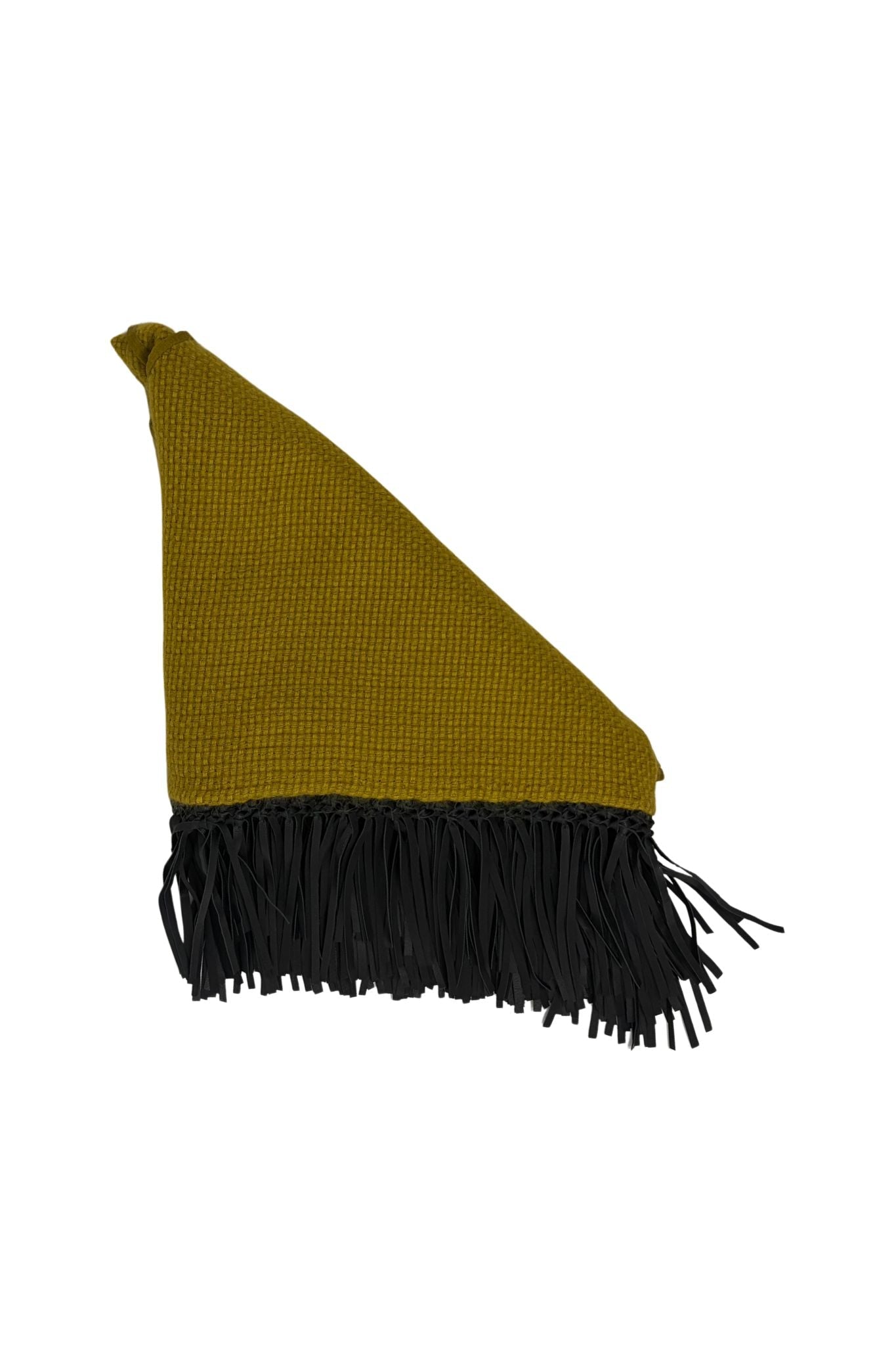 Bajra Tiny Basket Weave Triangle Scarf w/ Fringe - Vermillion