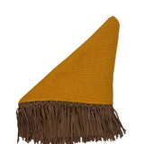 Bajra Tiny Basket Weave Triangle Scarf w/ Fringe - Vermillion