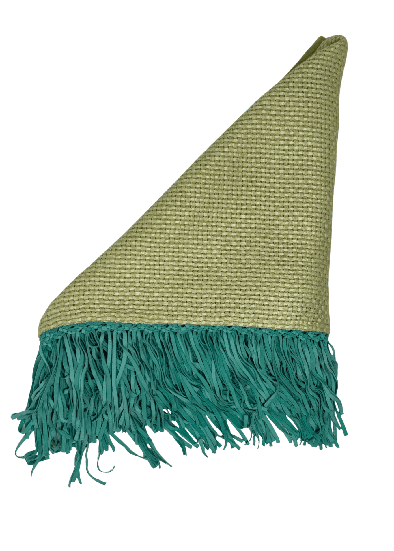 Bajra Tiny Basket Weave Triangle Scarf w/ Fringe - Vermillion