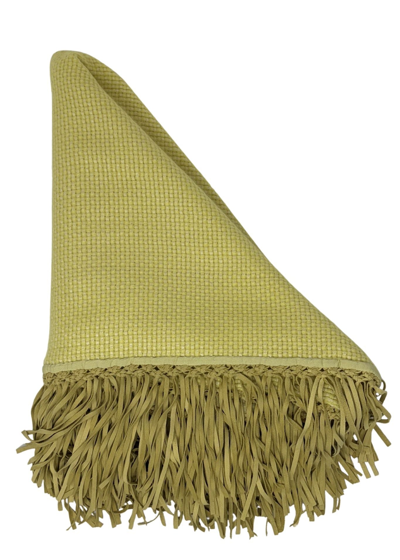 Bajra Tiny Basket Weave Triangle Scarf w/ Fringe - Vermillion