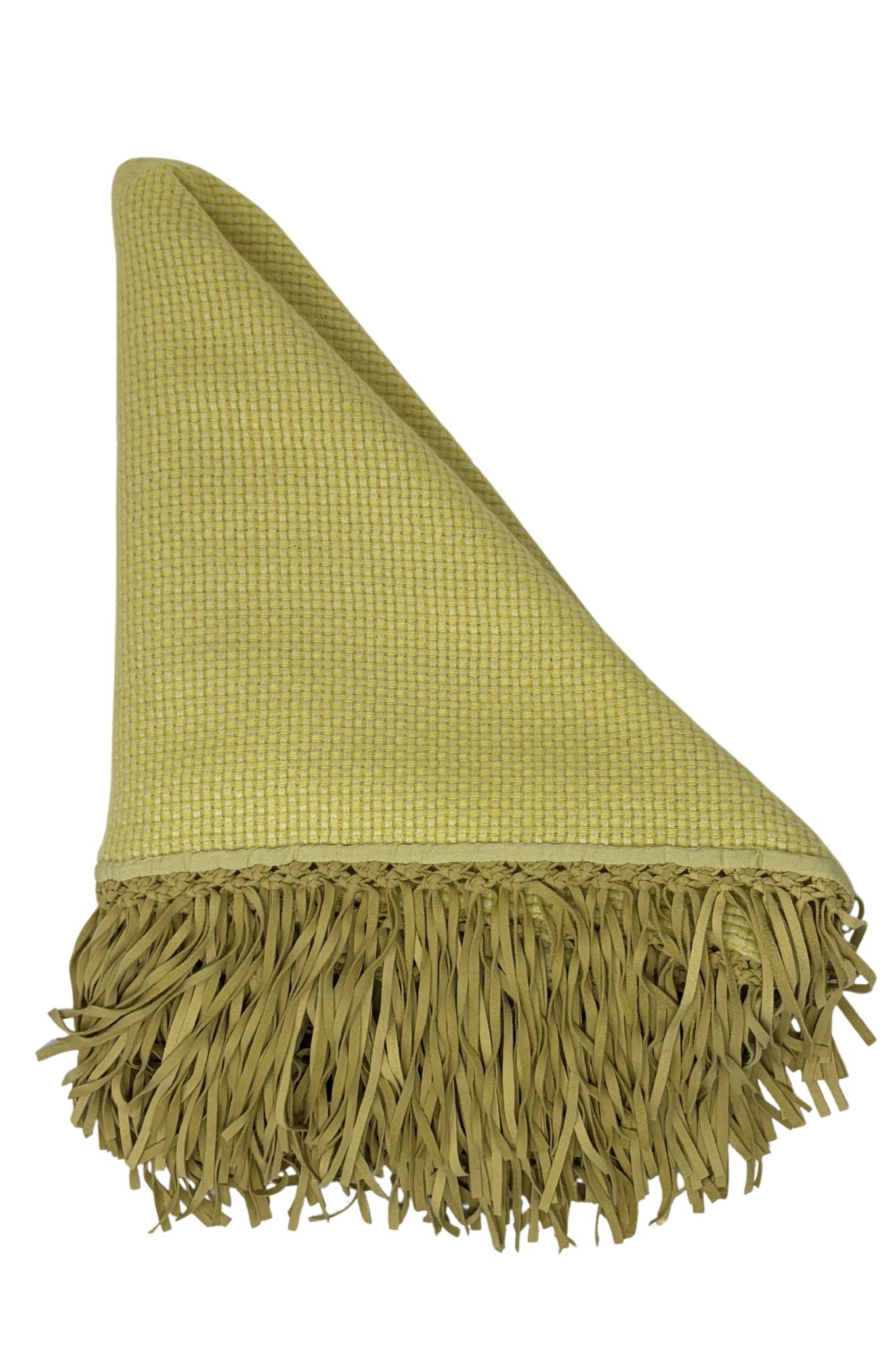 Bajra Tiny Basket Weave Triangle Scarf w/ Fringe - Vermillion