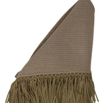 Bajra Tiny Basket Weave Triangle Scarf w/ Fringe - Vermillion